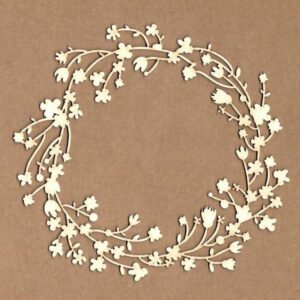 Chipboard Madera Corona Floral Kora Projects