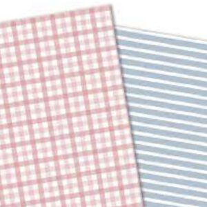 Pack 2 Tedur impreso Vichy Rosa/ Líneas Azuk 30x30 (Súper Novedad) Johanna Rivero