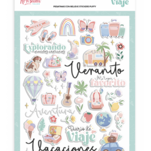 Pegatinas Puffy Diario de Viaje / Artesana taller