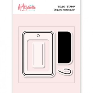 Sello Acrílico etiqueta rectangular. Artesana Taller