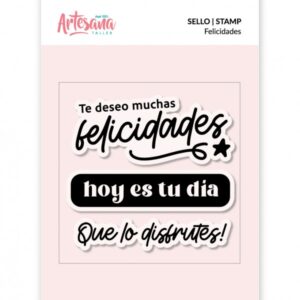 Sello Acrílico Felicidades. Artesana Taller