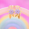 Pendiente Flor lila Rainbow (tardan 5 días) - Imagen 2