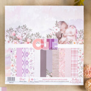 Colección 17 papeles doble cara 12x12" Cute . Johanna Rivero
